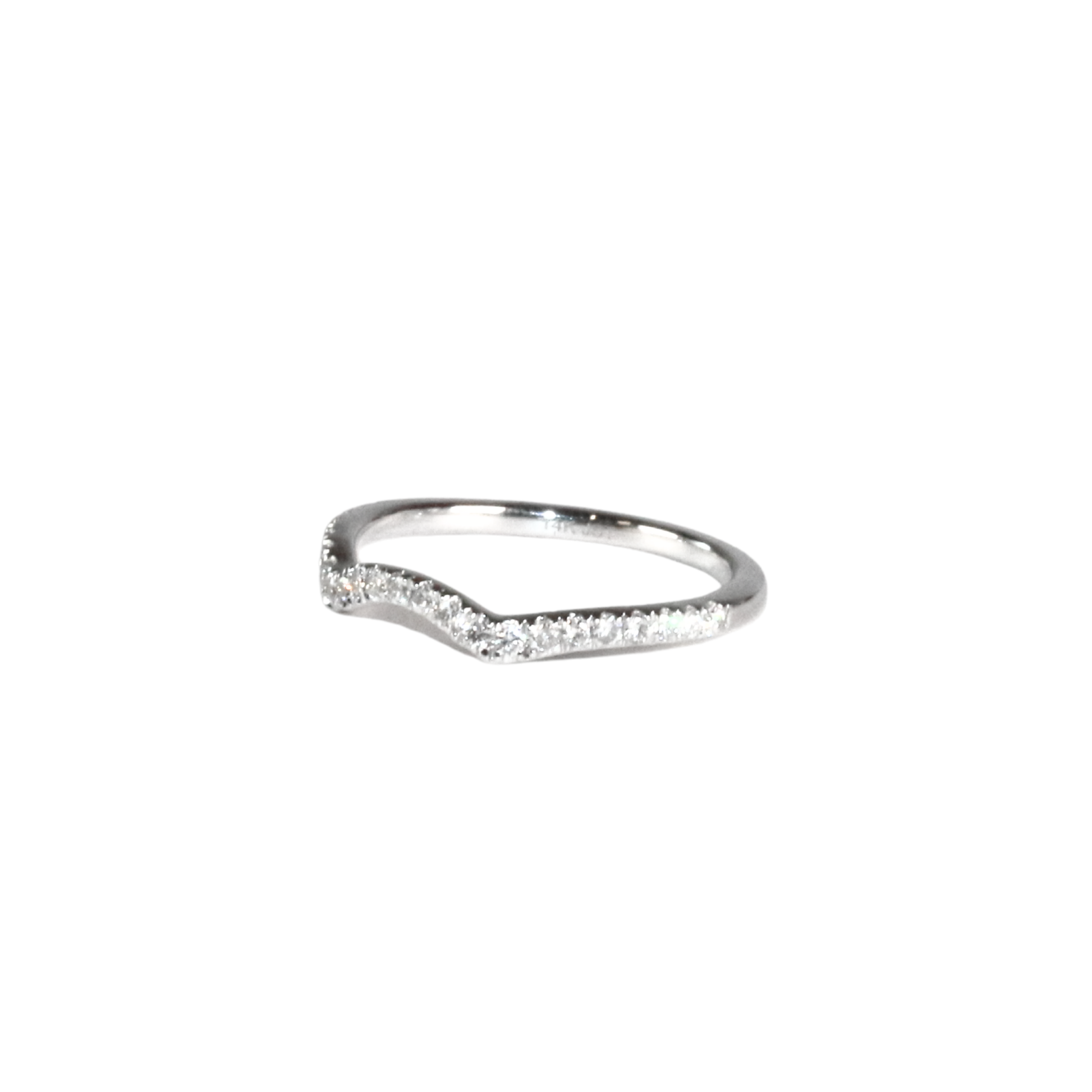 Diamond Wave Curve Ring size 6 3/4 white gold