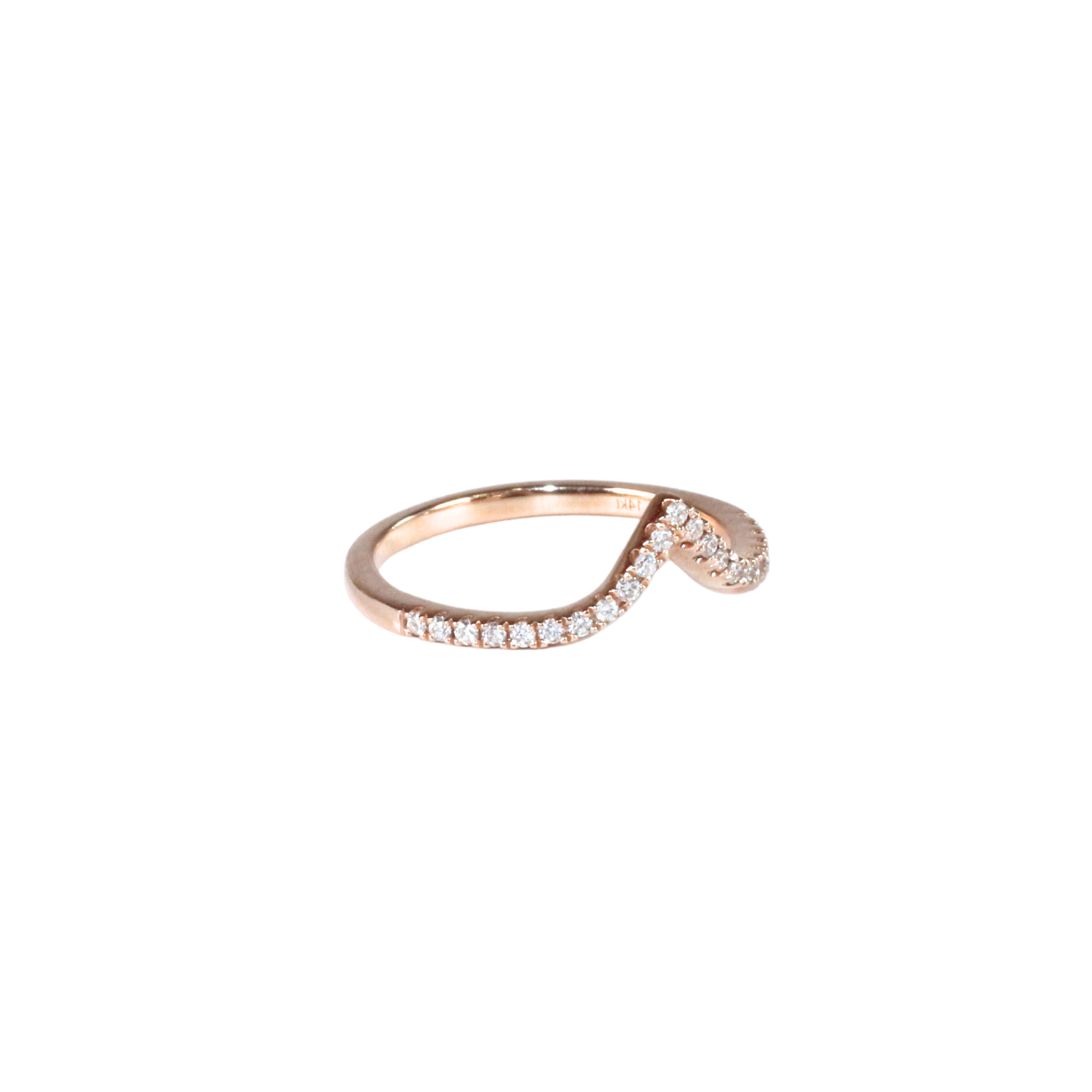 Diamond V curve Ring size 7 rose gold