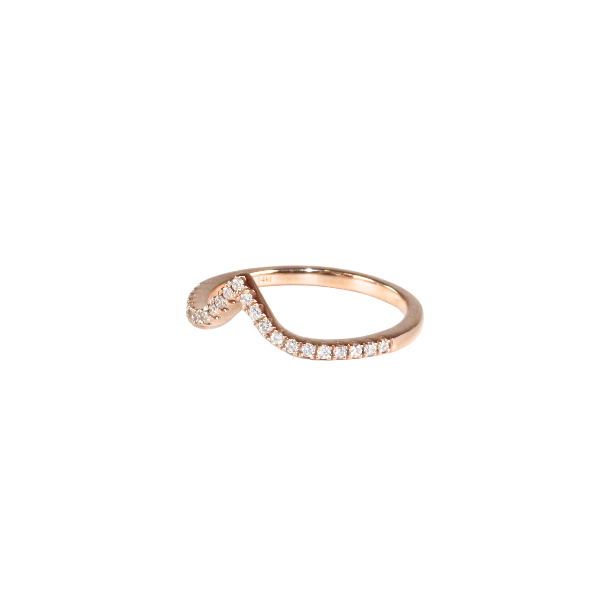 Diamond V curve Ring size 7 rose gold