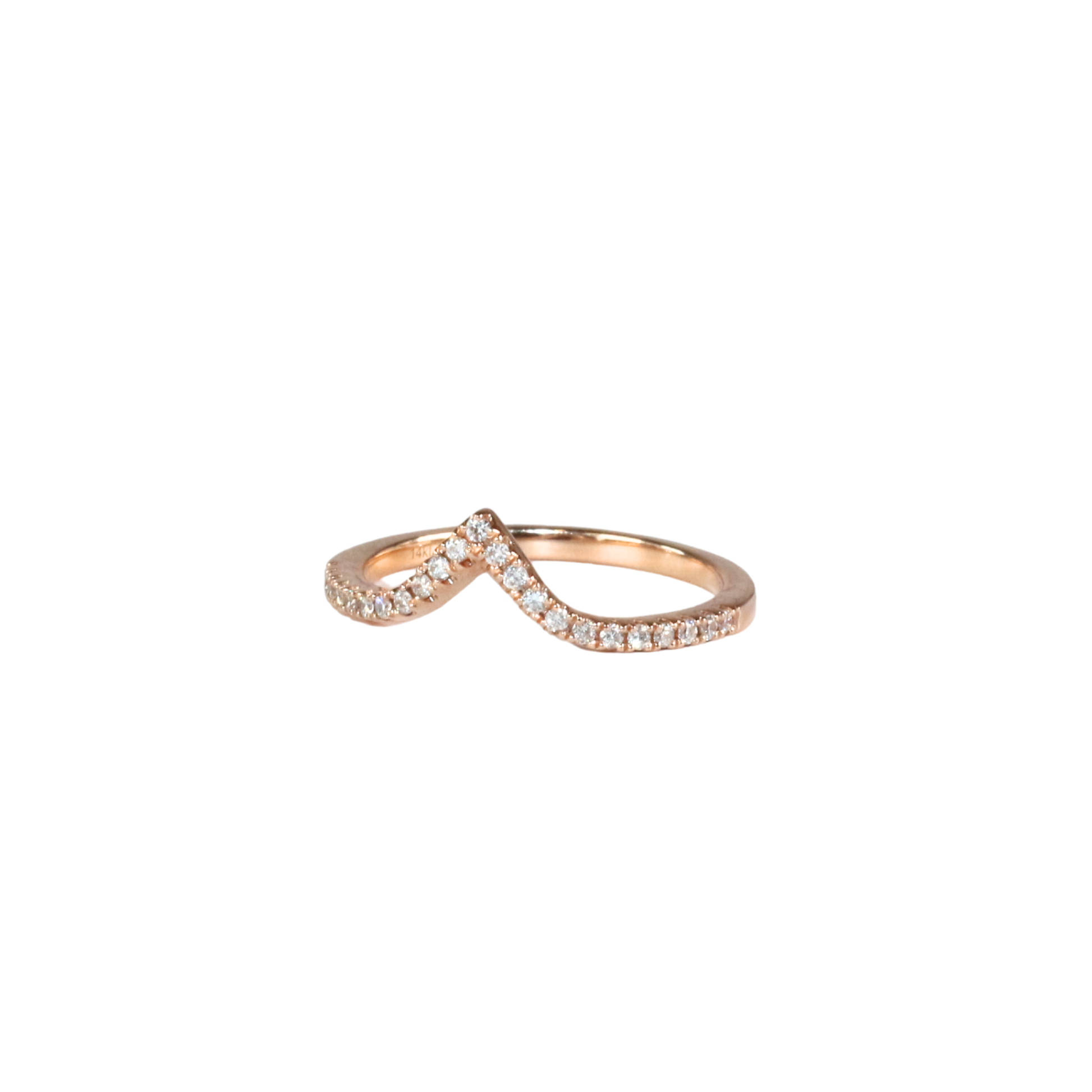Diamond V curve Ring size 7 rose gold