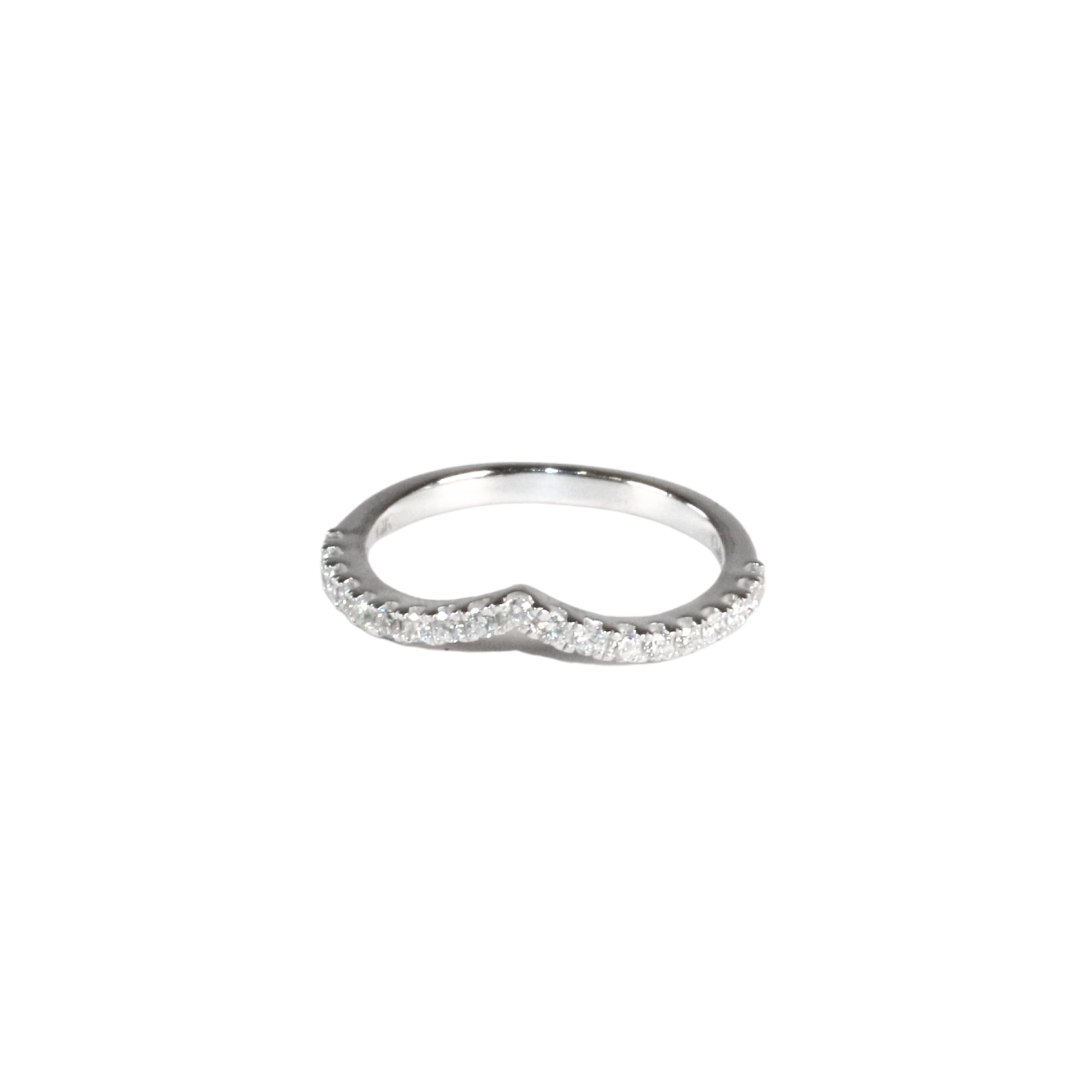 Diamond Soft V Ring size 6 white gold