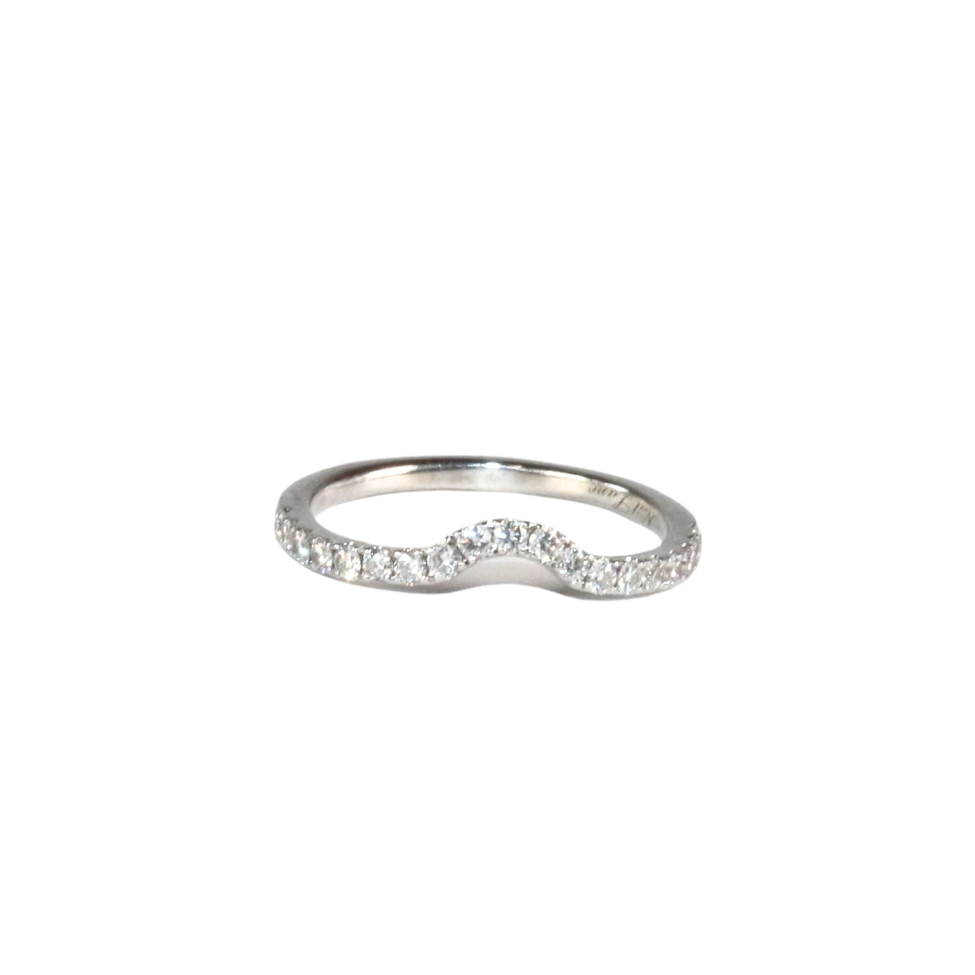 Diamond Petite Curve Ring size 7 1/4 white gold