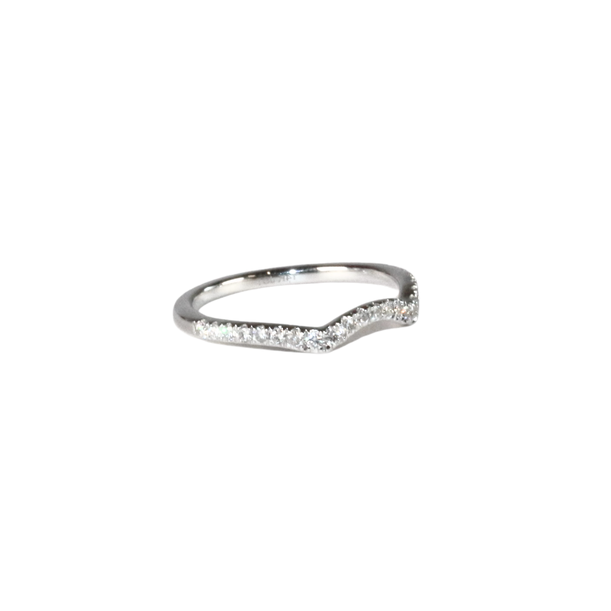 Diamond Wave Curve Ring size 6 3/4 white gold
