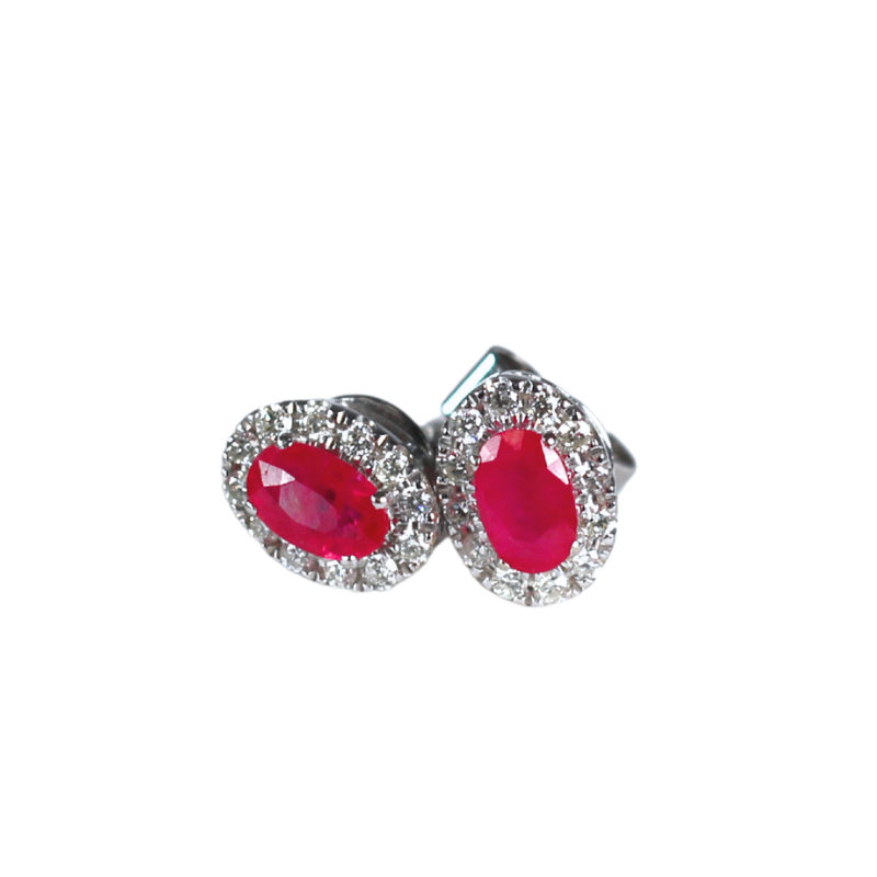 Ruby Aura Oval Studs