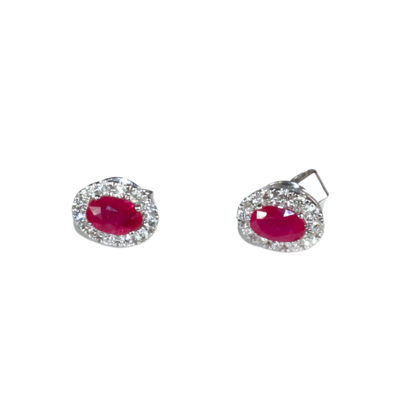 Ruby Aura Oval Studs