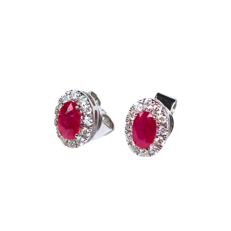 Ruby Aura Oval Studs